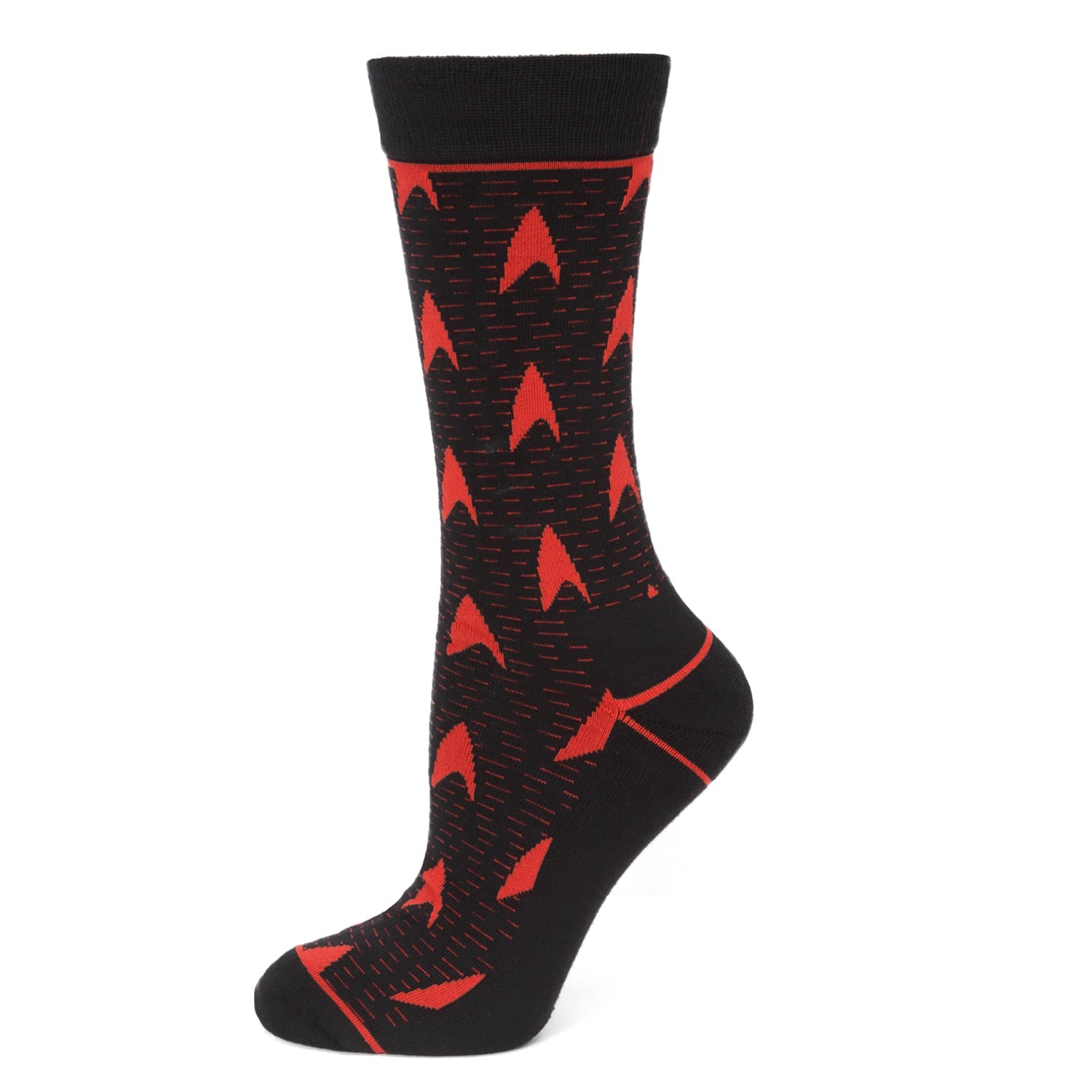  Cufflinks Red Delta Shield Black Men's Socks - Default Title - Bonton