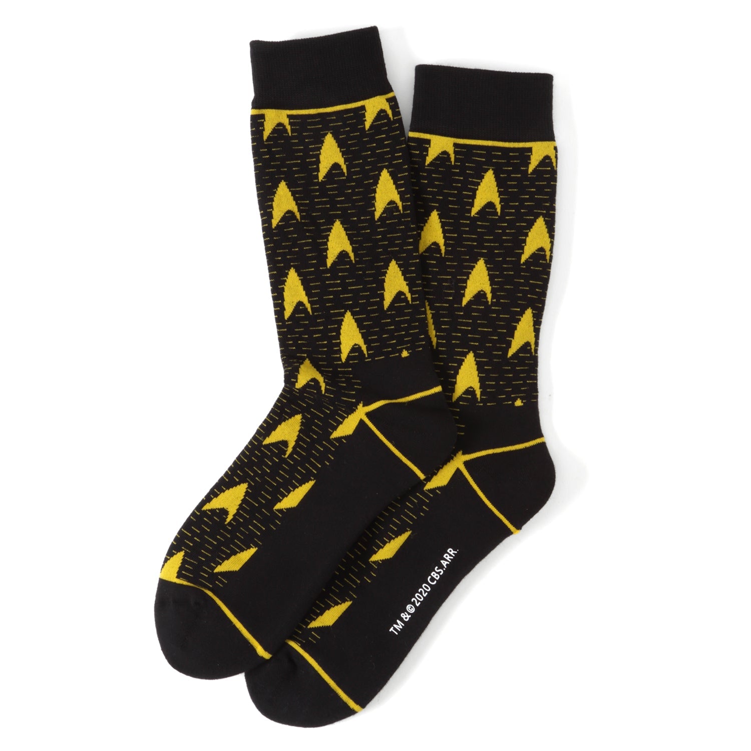  Cufflinks Star Trek Yellow Delta Shield Black Men's Socks - Default Title - Bonton