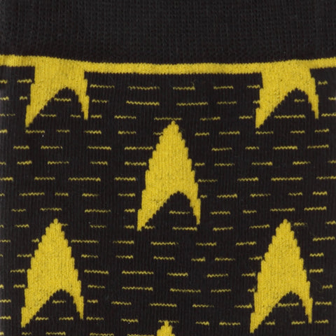 Star Trek Yellow Delta Shield Black Men's Socks
