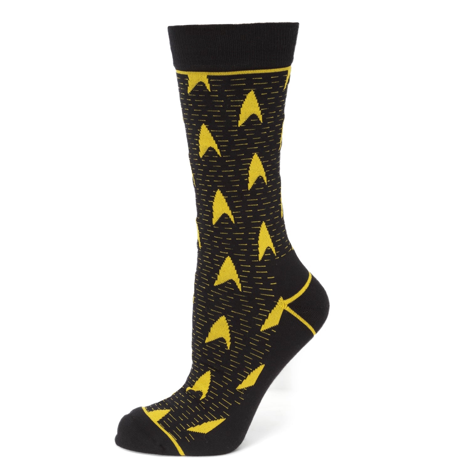  Cufflinks Star Trek Yellow Delta Shield Black Men's Socks - Default Title - Bonton