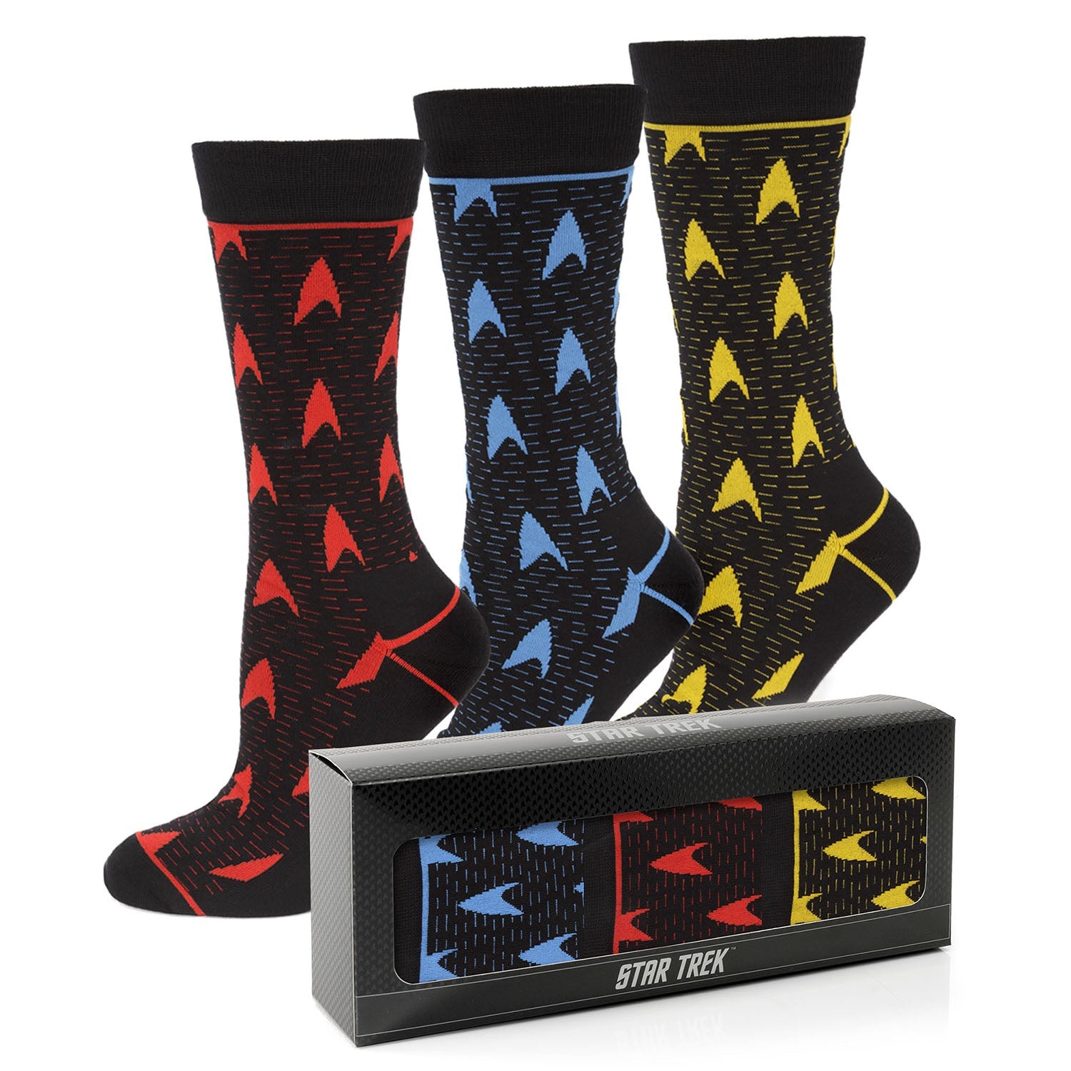 Cufflinks Star Trek 3 Pair Sock Gift Set - Default Title - Bonton