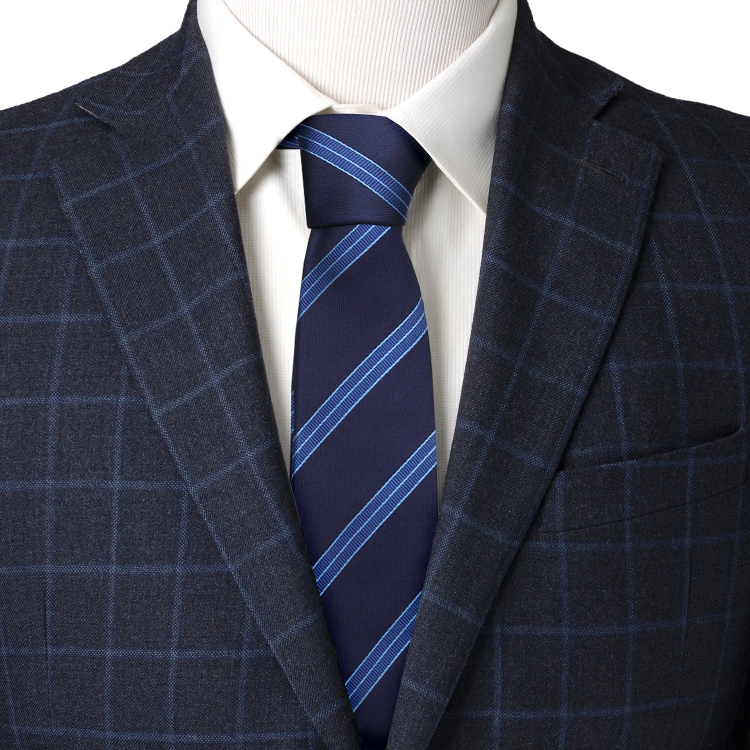  Cufflinks Enterprise Flight Blue Stripe Men's Tie - Default Title - Bonton