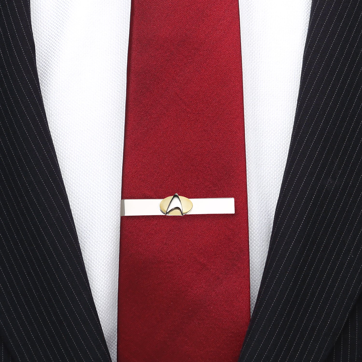  Cufflinks Two Tone Star Trek Delta Shield Tie Bar - Default Title - Bonton