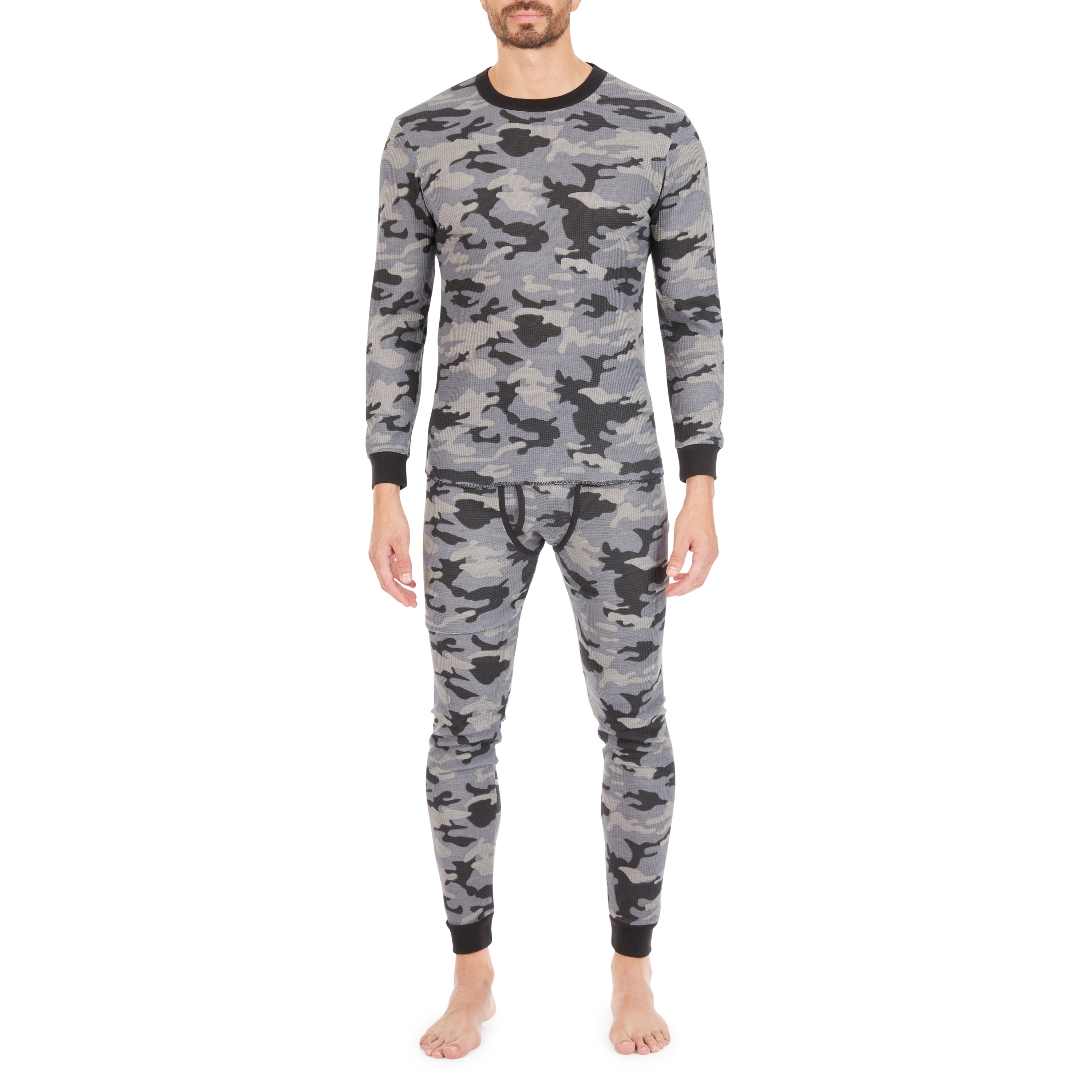  Smith's Workwear Thermal Camo Underwear Set - Black Camo-199G - Bonton