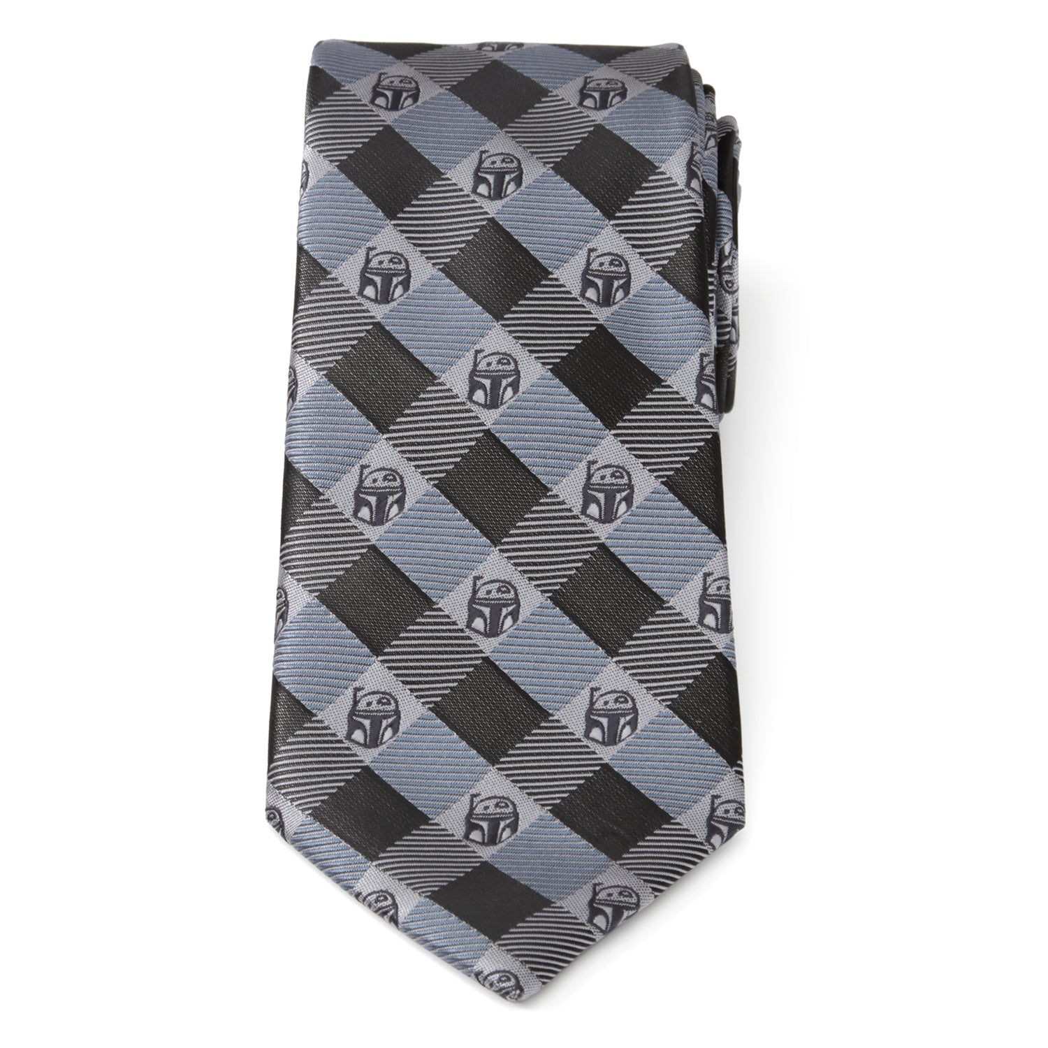  Cufflinks Boba Fett Blue Plaid Mens Tie - Default Title - Bonton