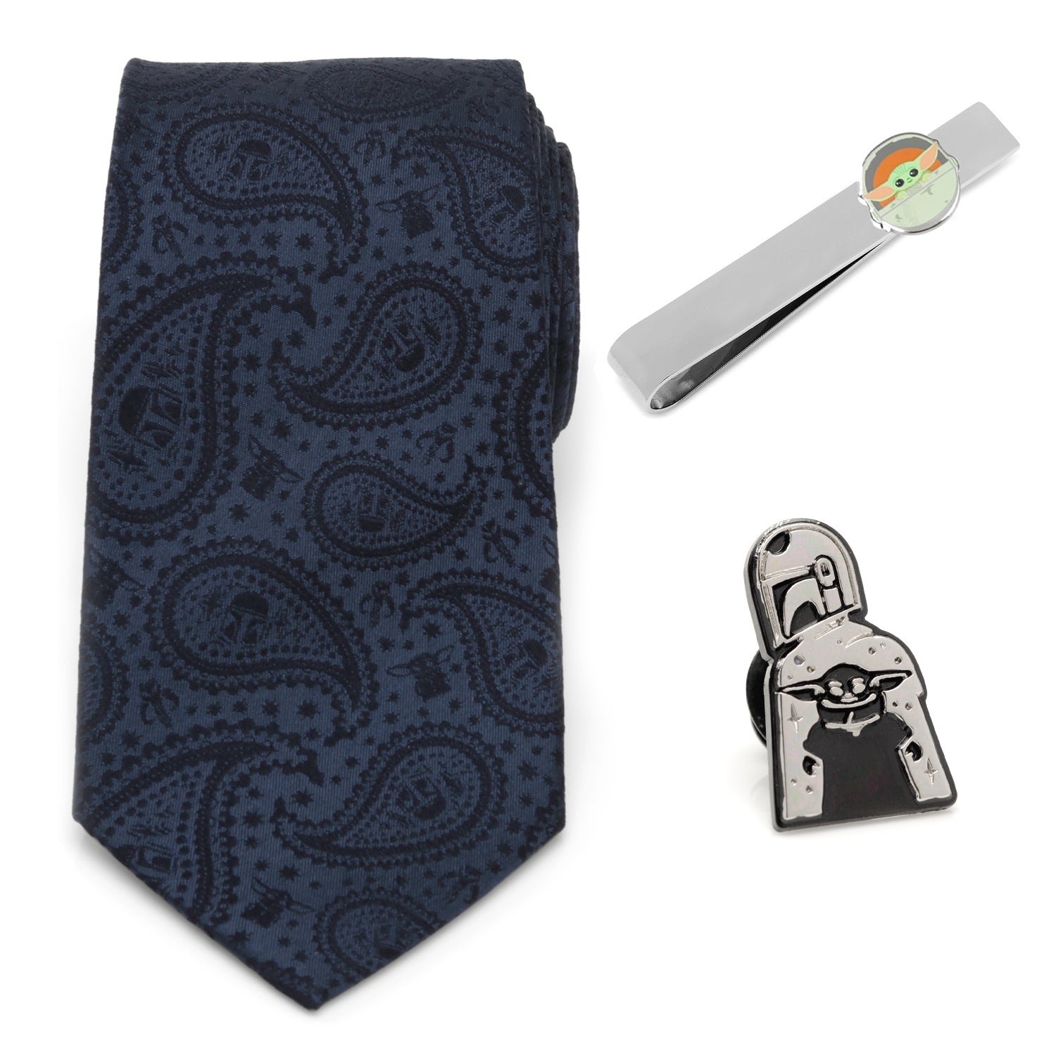  Cufflinks Mando the Child Necktie Gift Set - Default Title - Bonton