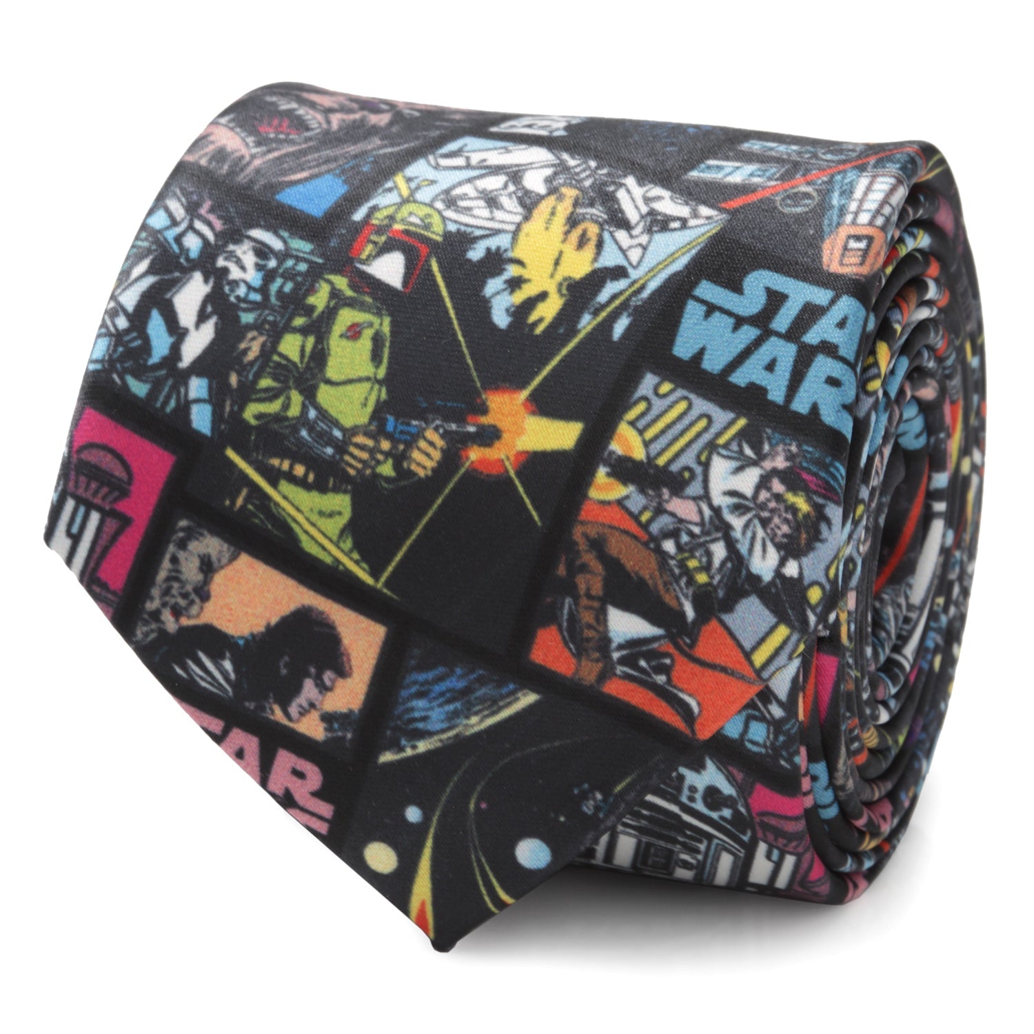  Cufflinks Star Wars Comic Black Men's Tie - Default Title - Bonton