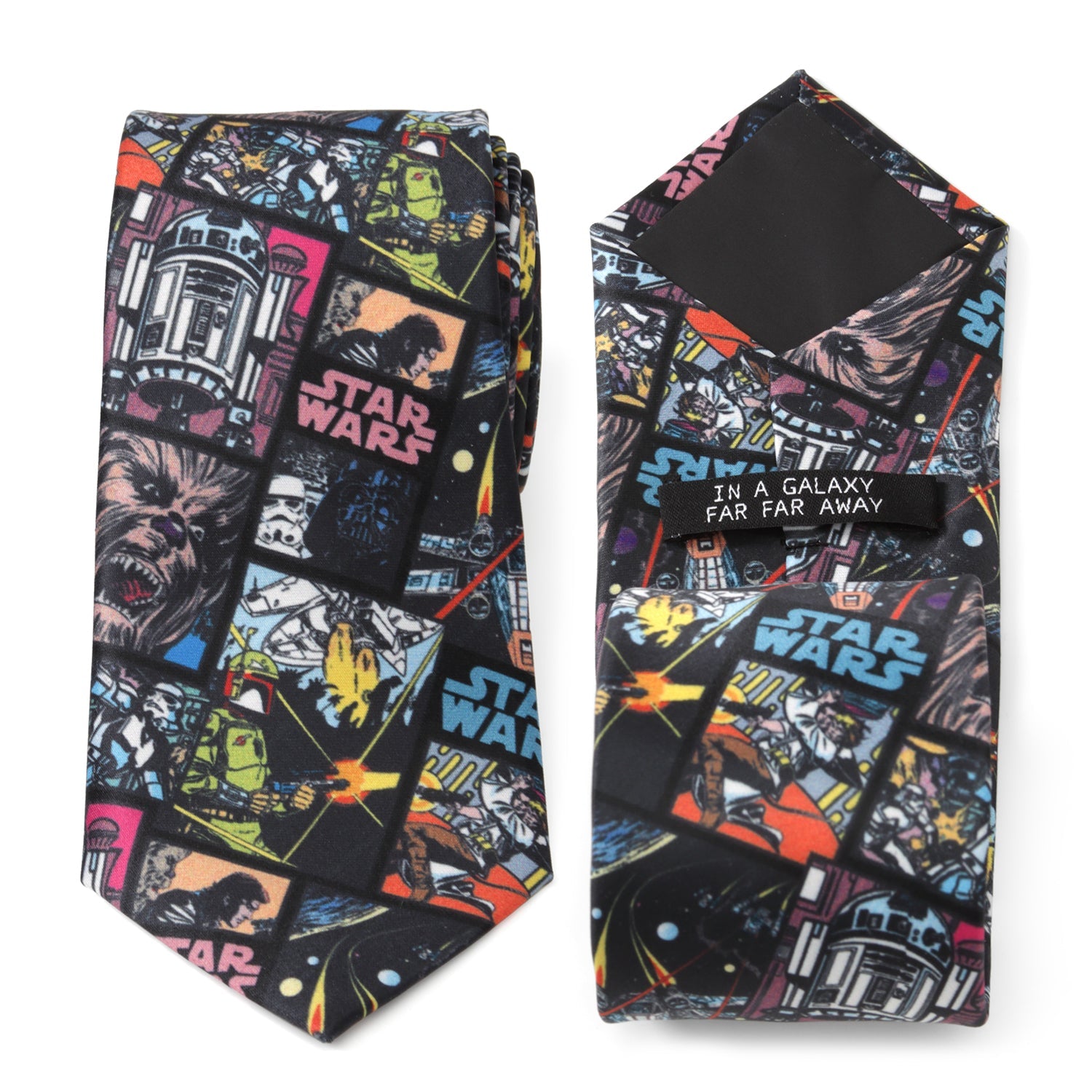  Cufflinks Star Wars Comic Black Men's Tie - Default Title - Bonton