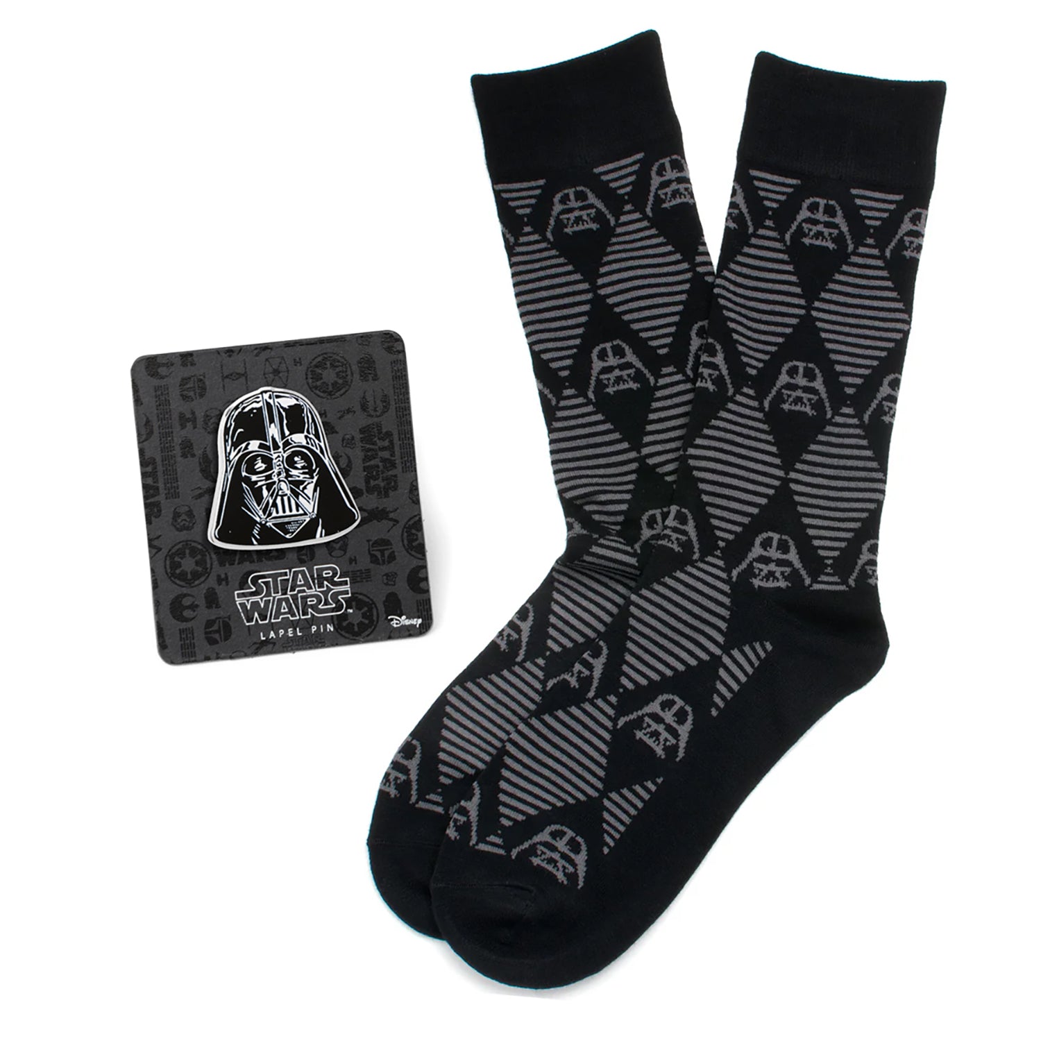  Cufflinks Darth Vader Argyle Gift Set - Default Title - Bonton