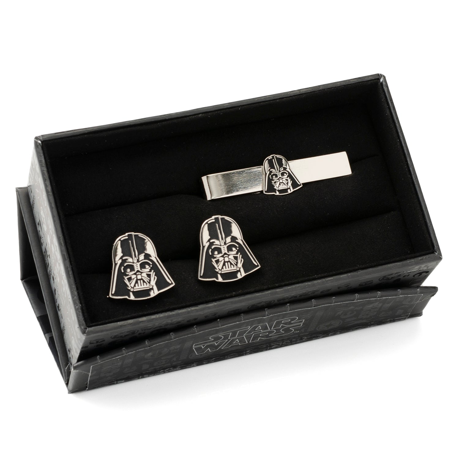  Cufflinks Darth Vader Matte Black Cufflinks and Tie Bar Gift Set - Default Title - Bonton