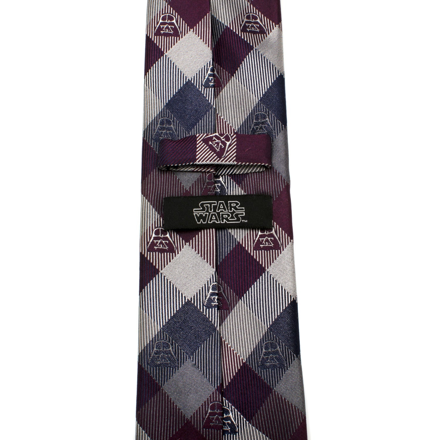  Cufflinks Darth Vader Plum Modern Plaid Men's Tie - Default Title - Bonton