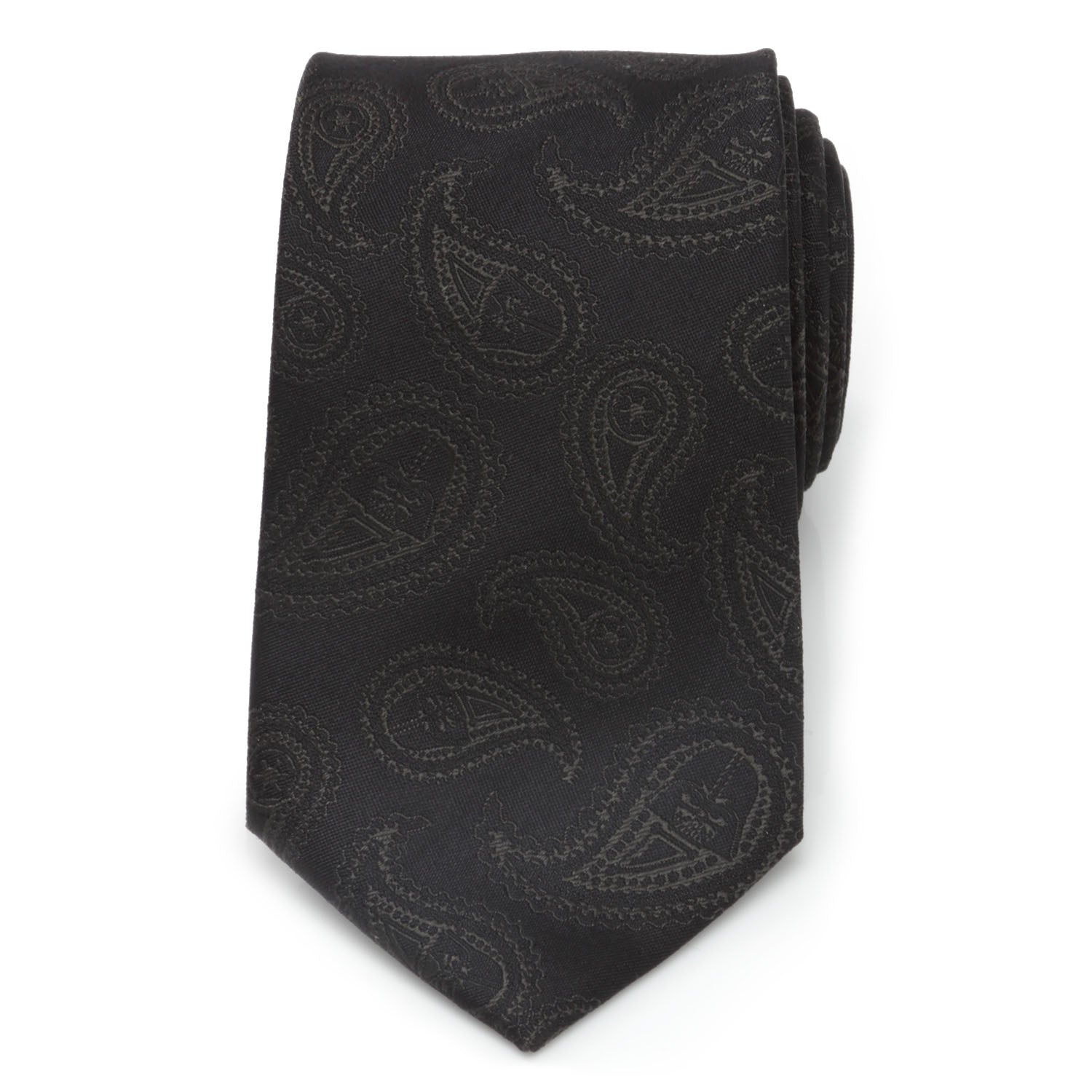  Cufflinks Darth Vader Paisley Black Silk Men's Tie - Default Title - Bonton