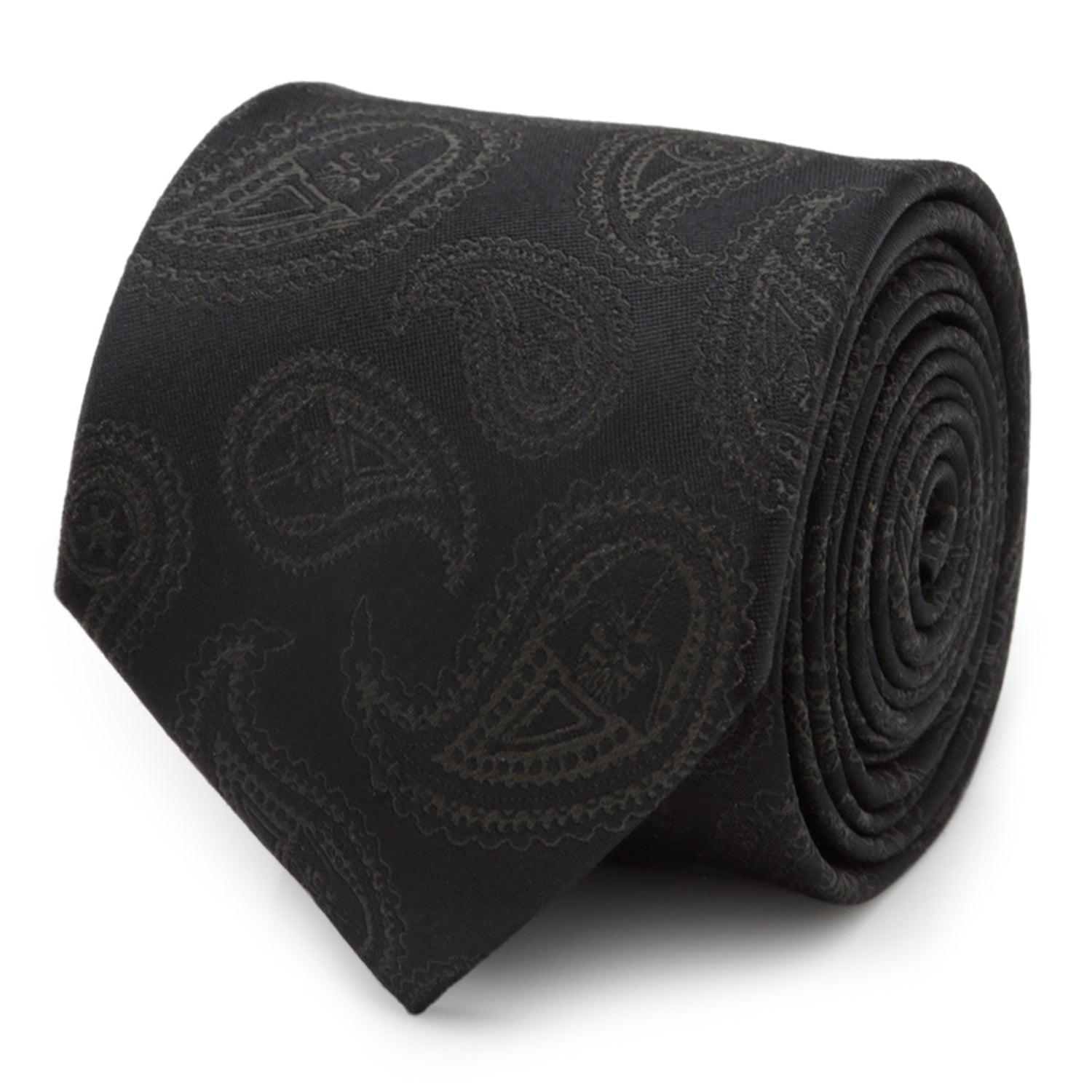  Cufflinks Darth Vader Paisley Black Silk Men's Tie - Default Title - Bonton