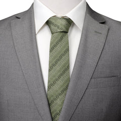 Grogu Outline Stripe Sage Green Men's Tie