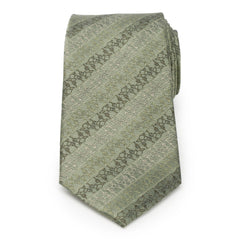 Grogu Outline Stripe Sage Green Men's Tie