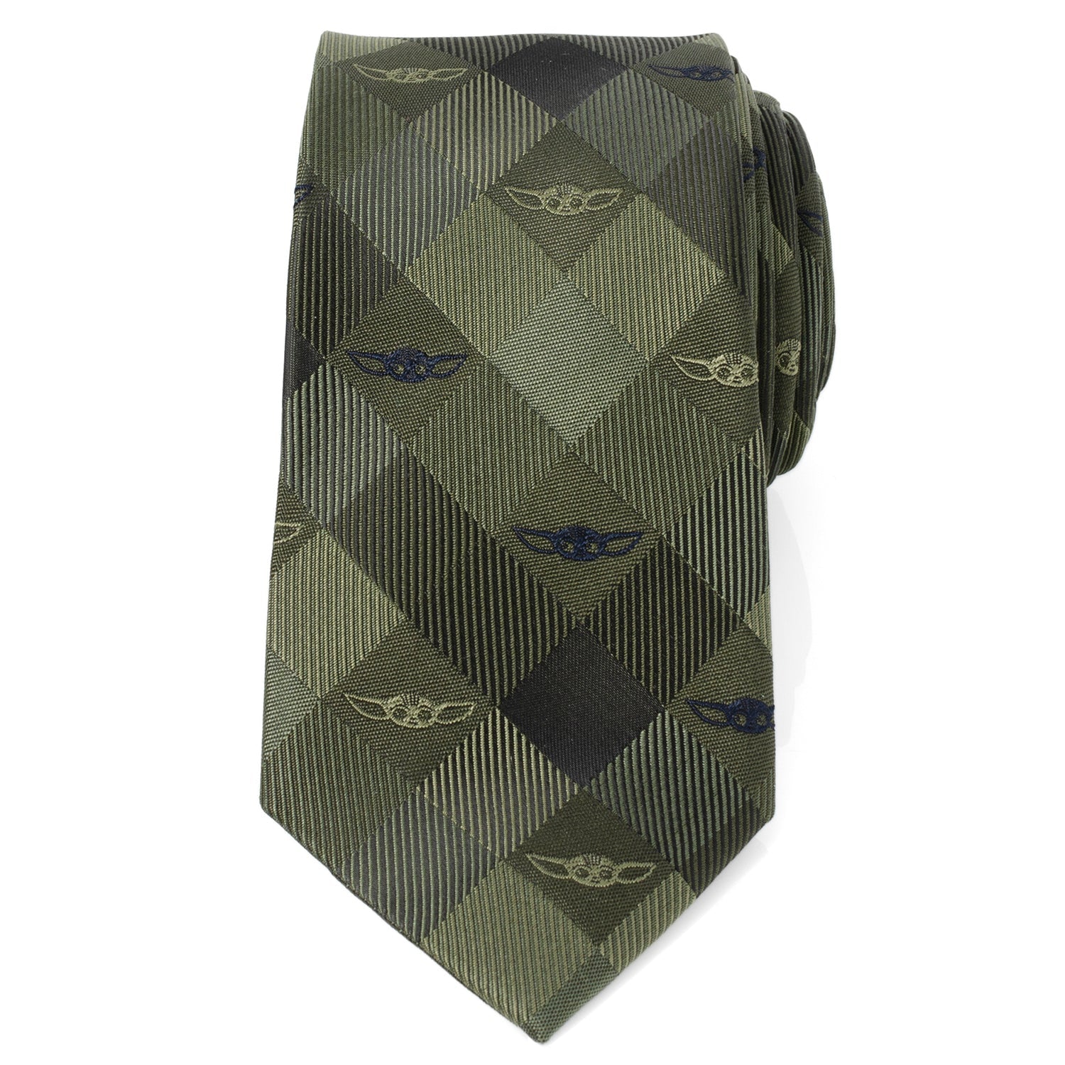  Cufflinks Grogu Plaid Green Men's Tie - Default Title - Bonton