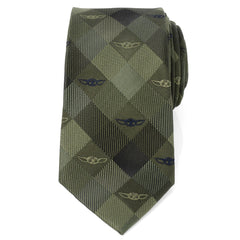 Grogu Plaid Green Men's Tie