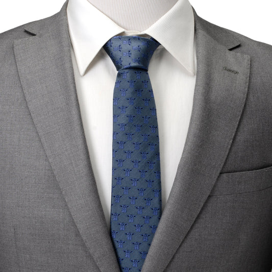 Grogu Blue Tonal Men's Tie