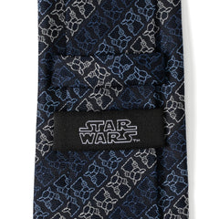 Grogu Outline Stripe Navy Men's Tie