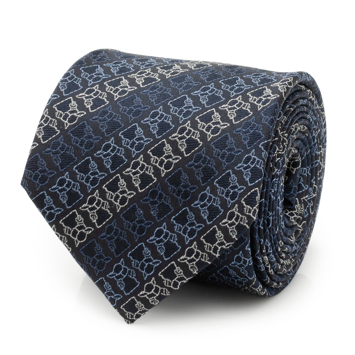  Cufflinks Grogu Outline Stripe Navy Men's Tie - Default Title - Bonton