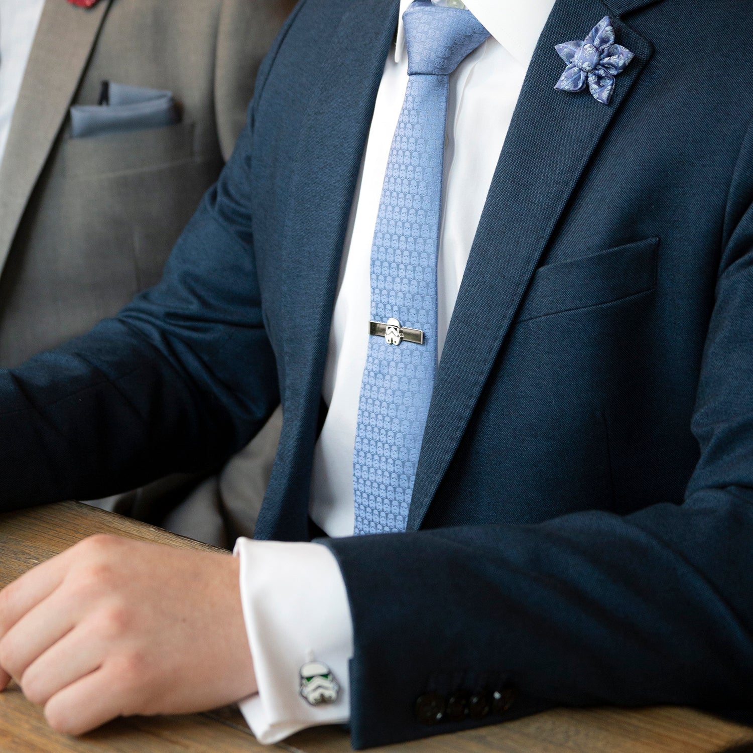  Cufflinks Imperial Force Blue Men's Tie - Default Title - Bonton