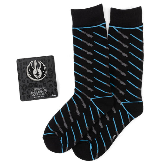 Jedi Symbol and Obi-Wan Lightsaber Black Gift Set