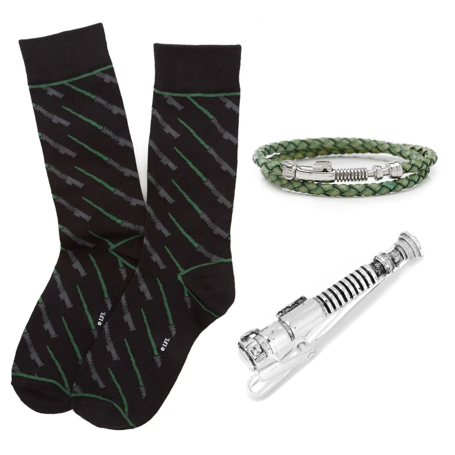  Cufflinks Luke Skywalker Lightsaber Gift Set - Default Title - Bonton