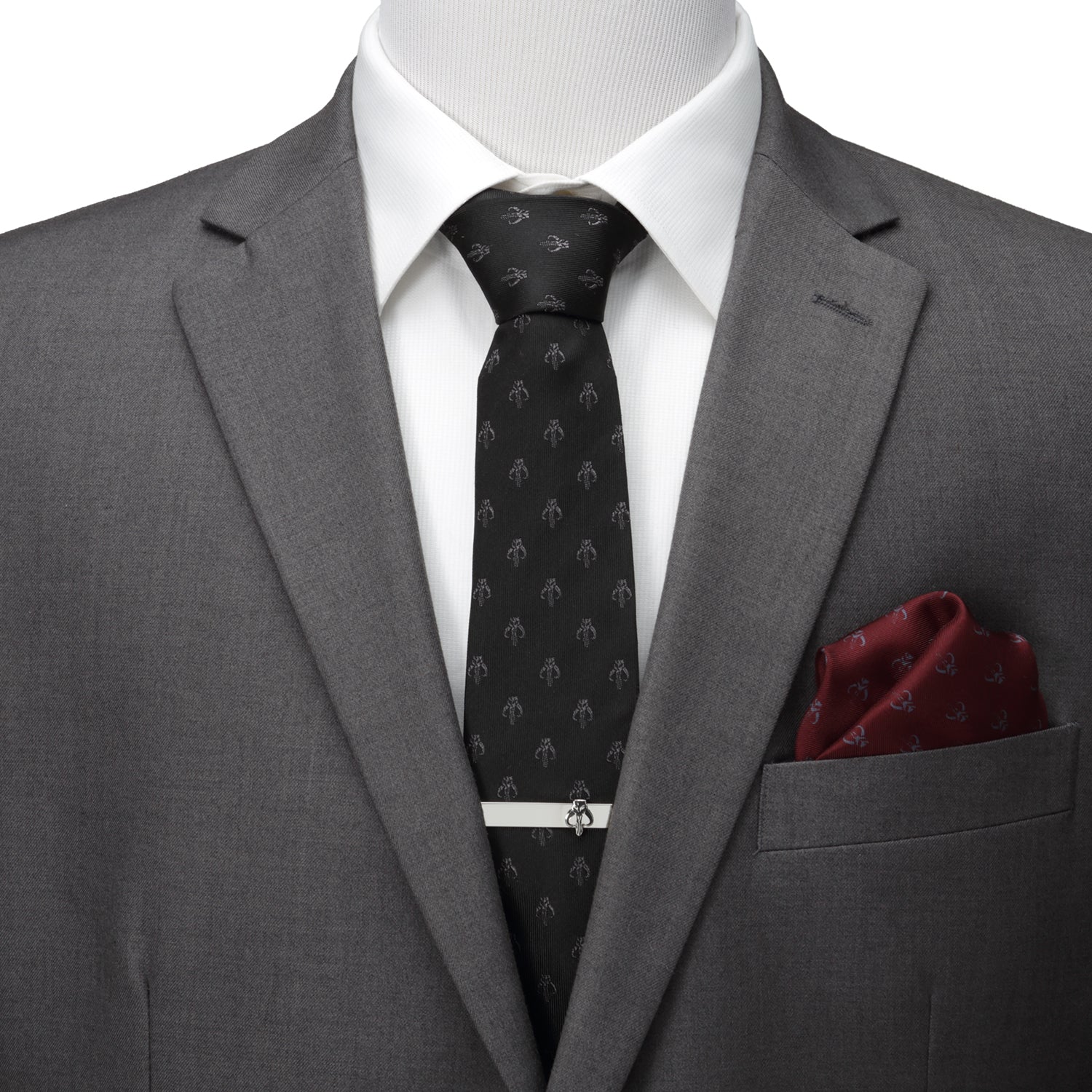  Cufflinks Mandalorian Black Silk Men's Tie - Default Title - Bonton