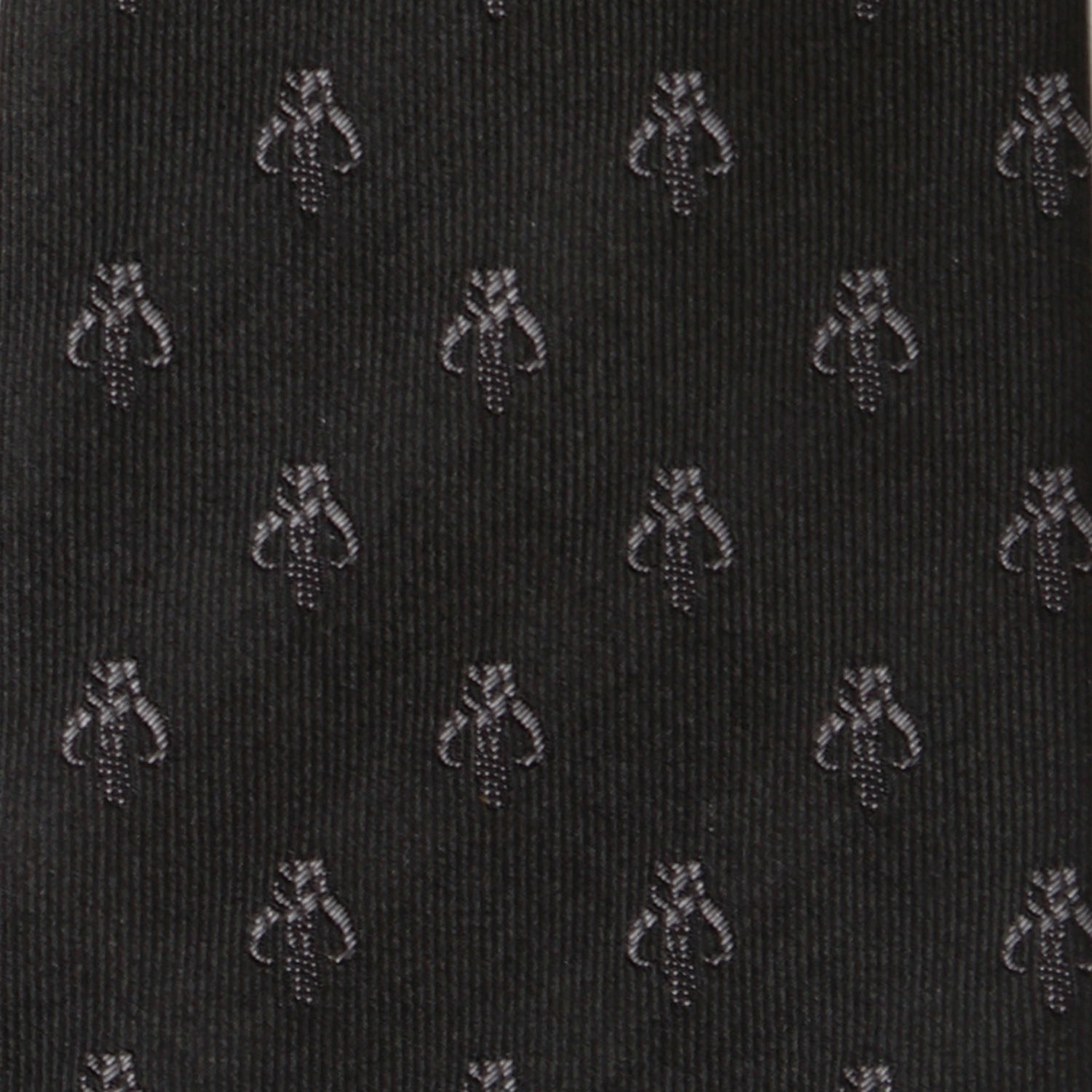  Cufflinks Mandalorian Black Silk Men's Tie - Default Title - Bonton