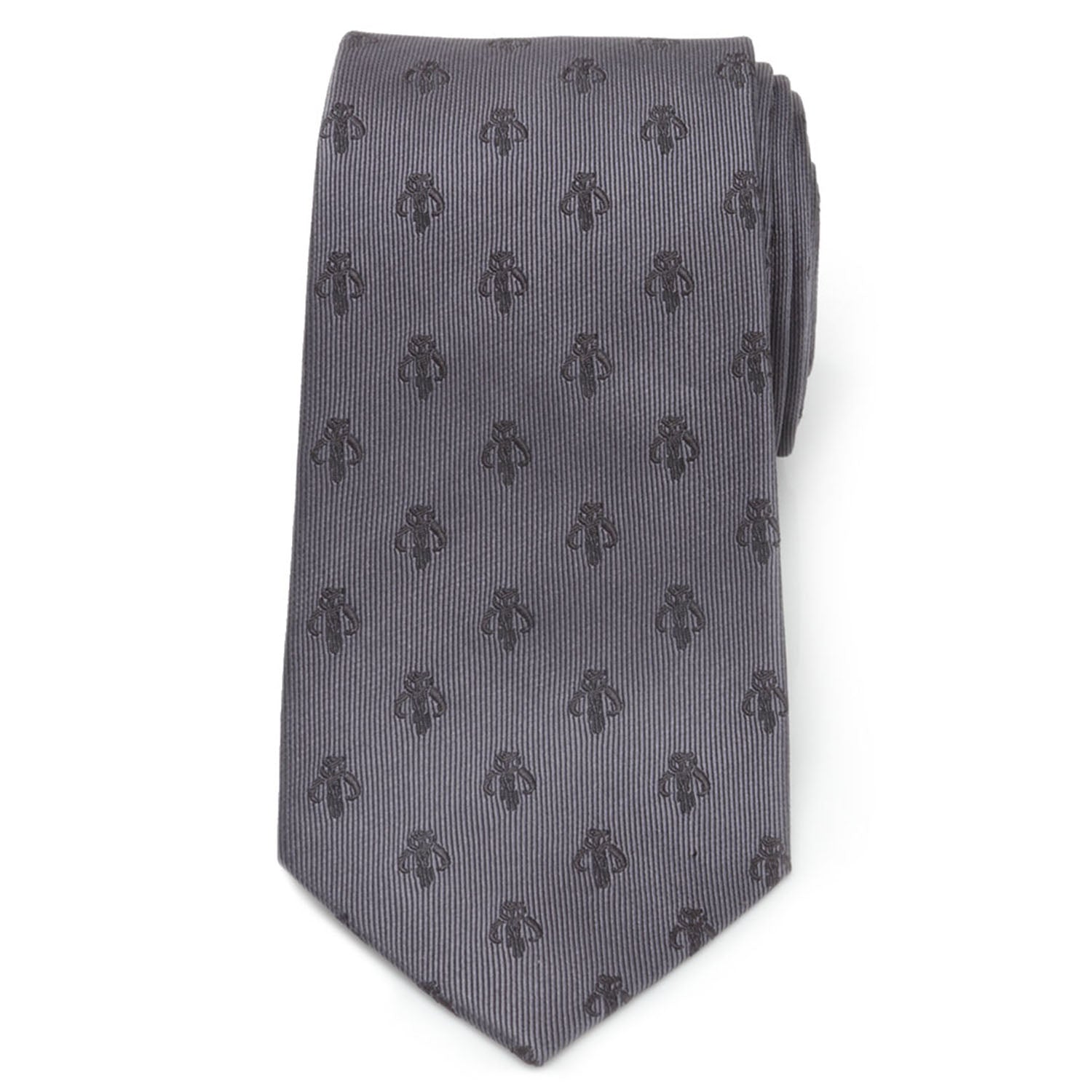  Cufflinks Mandalorian Gray Silk Men's Tie - Default Title - Bonton