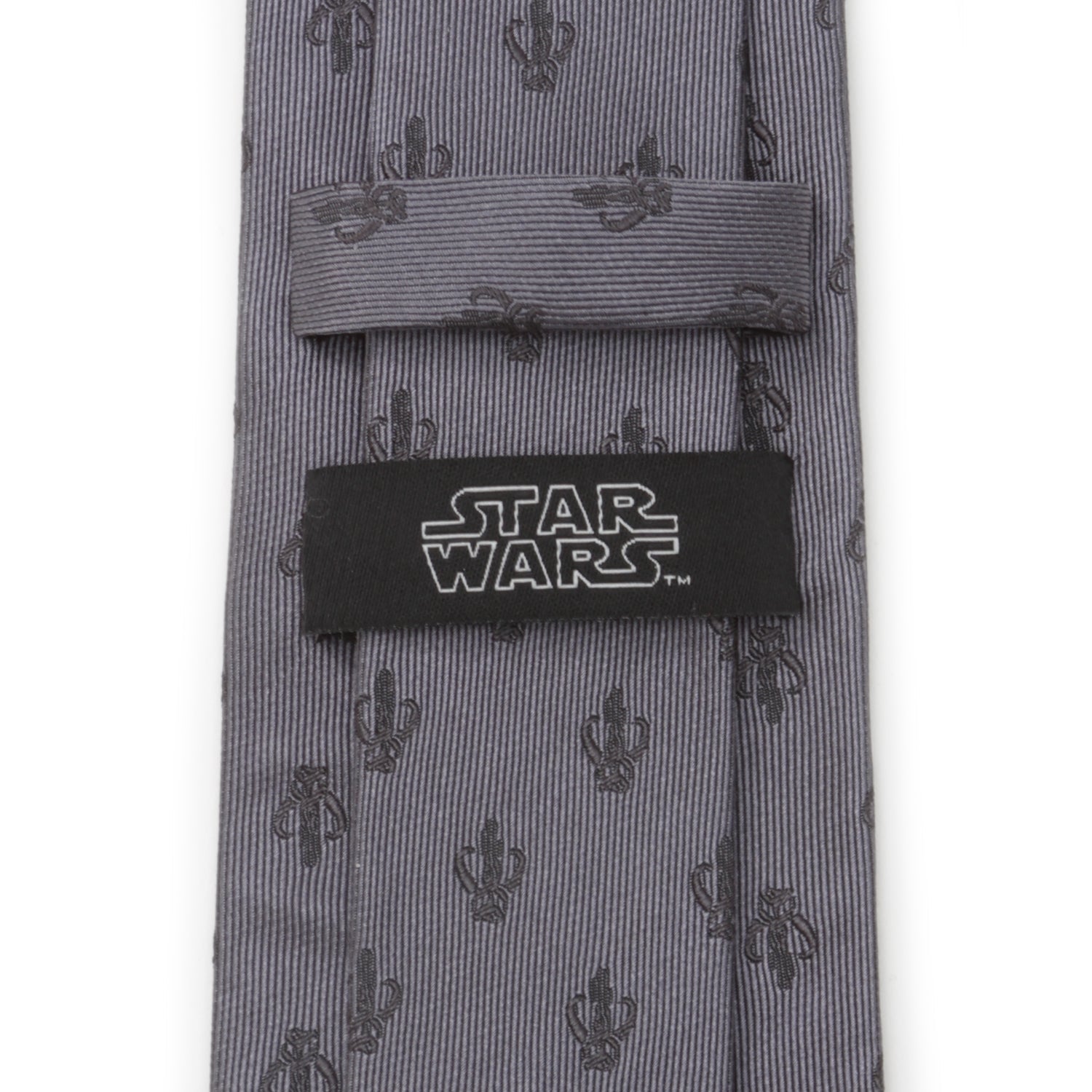  Cufflinks Mandalorian Gray Silk Men's Tie - Default Title - Bonton