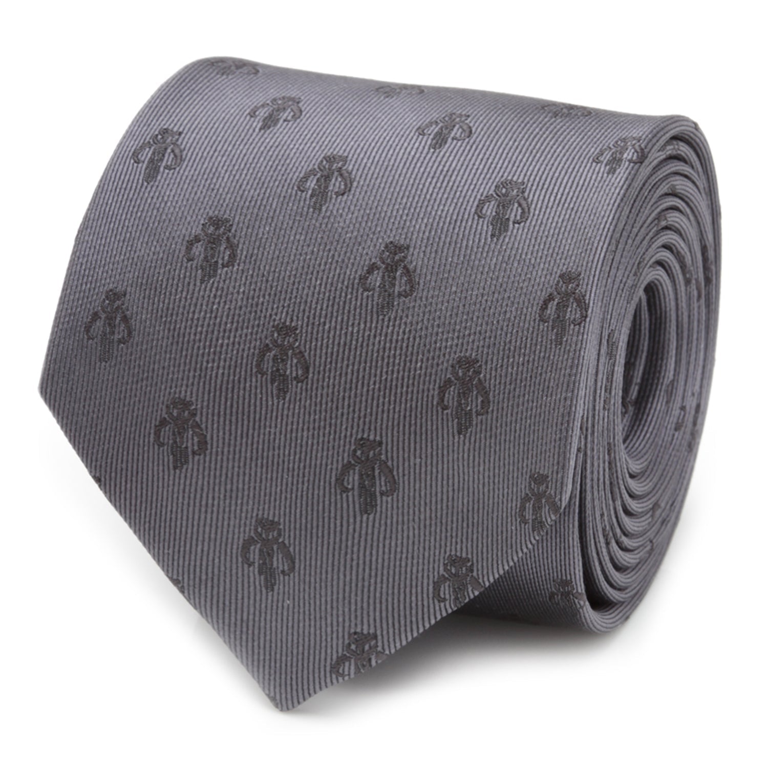  Cufflinks Mandalorian Gray Silk Men's Tie - Default Title - Bonton