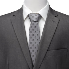 Mandalorian Helmet Gray Men's Tie