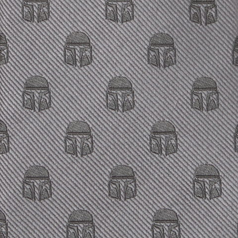 Mandalorian Helmet Gray Men's Tie