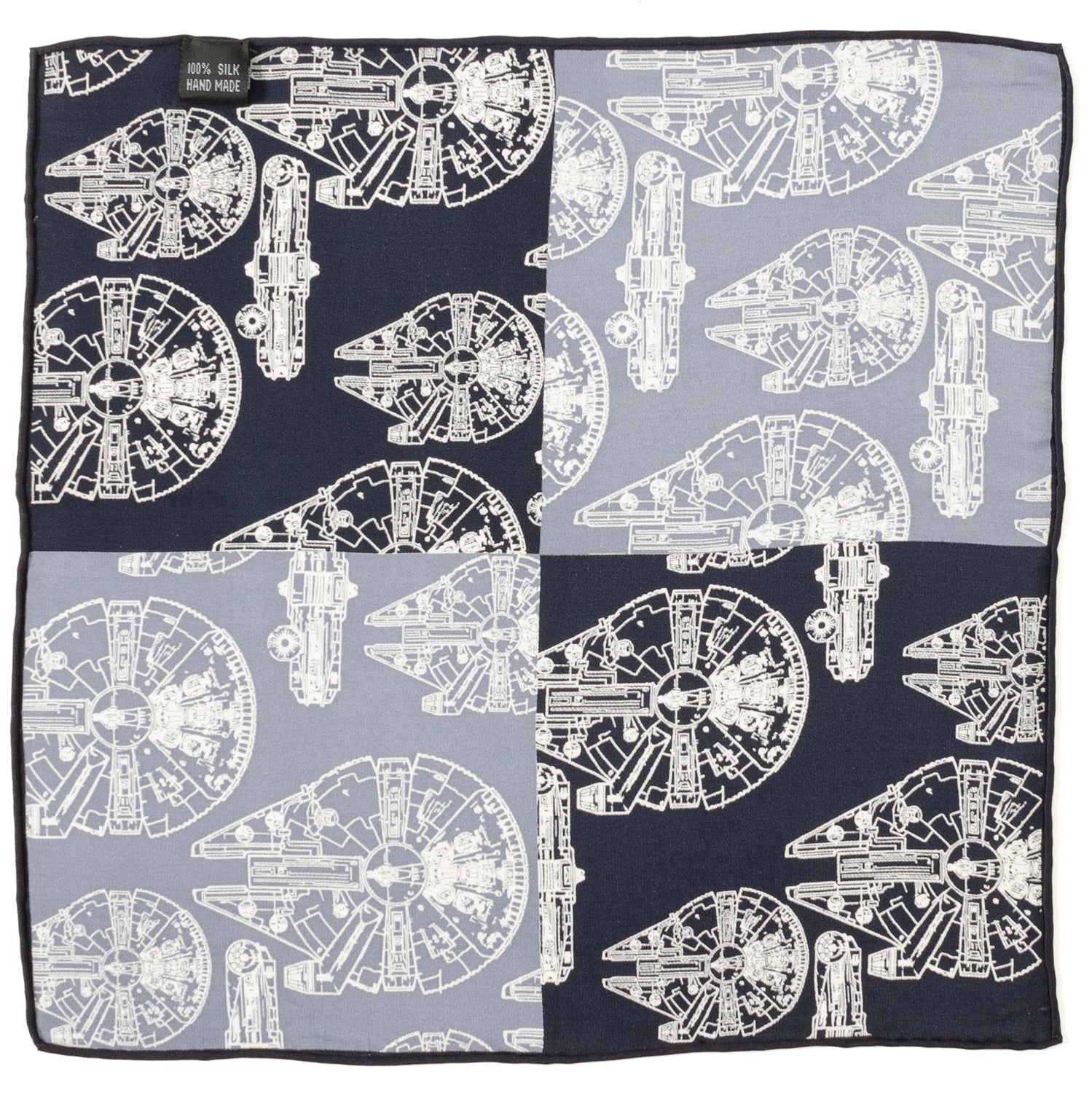  Cufflinks Millenium Falcon Blue Pocket Square - Default Title - Bonton