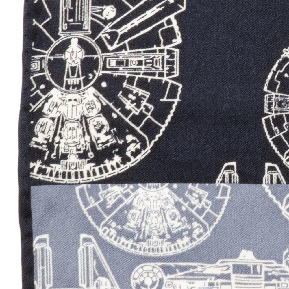  Cufflinks Millenium Falcon Blue Pocket Square - Default Title - Bonton