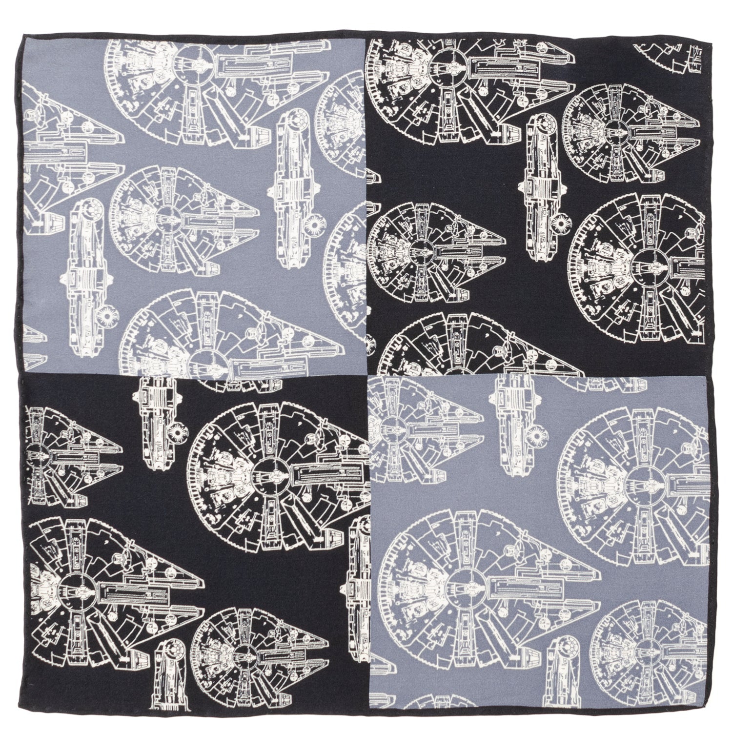  Cufflinks Millenium Falcon Blue Pocket Square - Default Title - Bonton