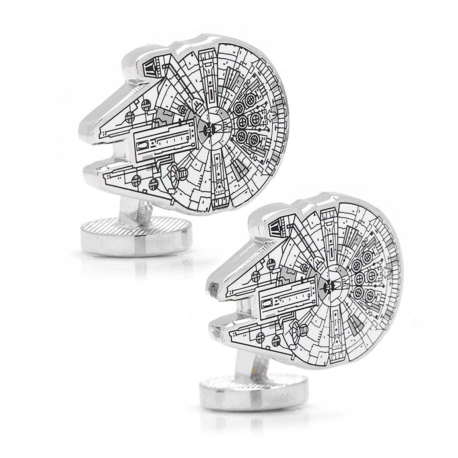  Cufflinks Millennium Falcon Blueprint Cufflinks - Default Title - Bonton