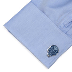 Millennium Falcon Blueprint Blue Cufflinks