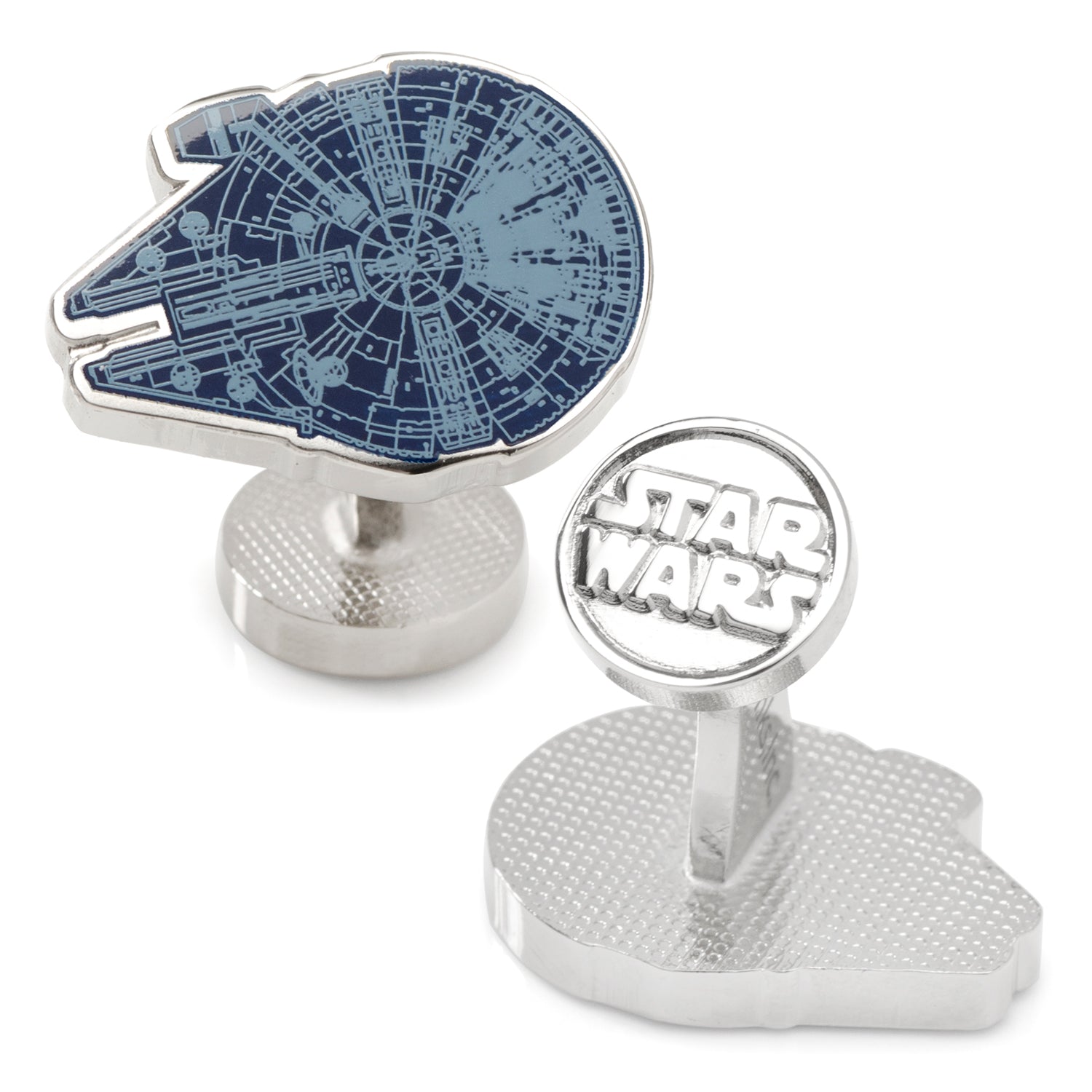  Cufflinks Millennium Falcon Blueprint Blue Cufflinks - Default Title - Bonton