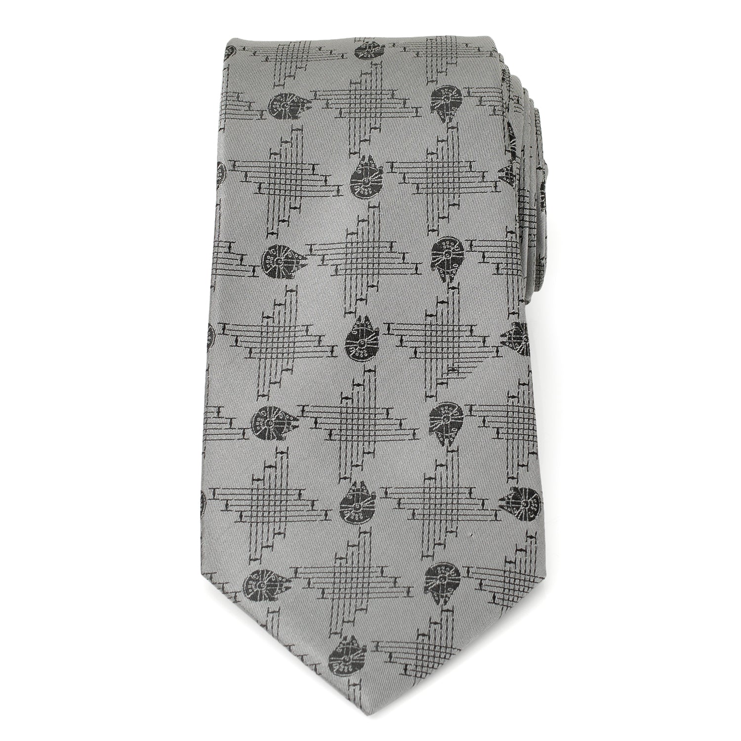  Cufflinks Millennium Falcon Gray Men's Tie - Default Title - Bonton