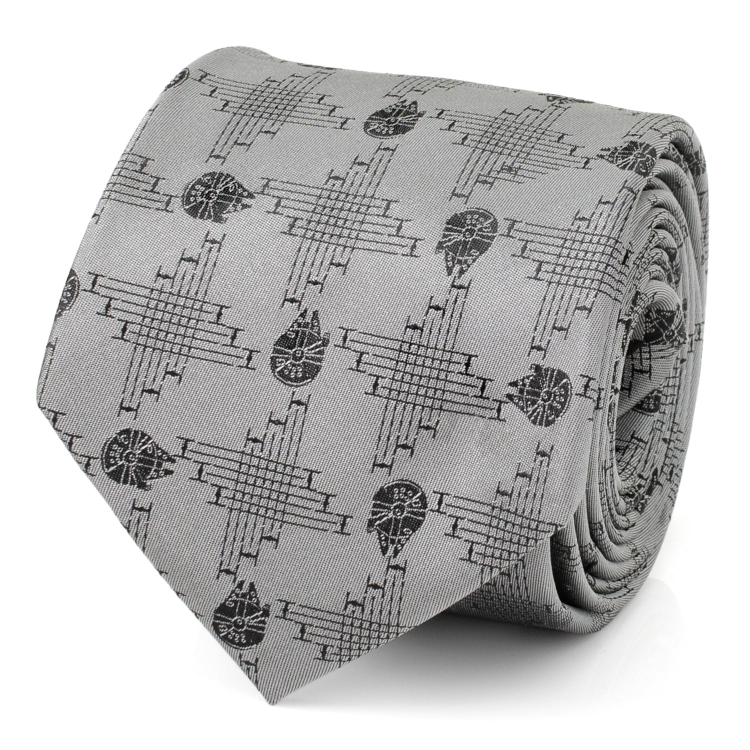  Cufflinks Millennium Falcon Gray Men's Tie - Default Title - Bonton