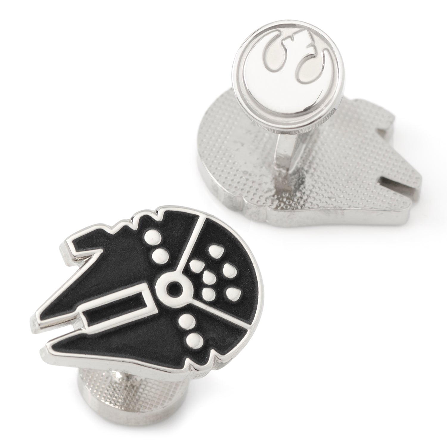  Cufflinks Millennium Falcon Silver Cufflinks - Default Title - Bonton