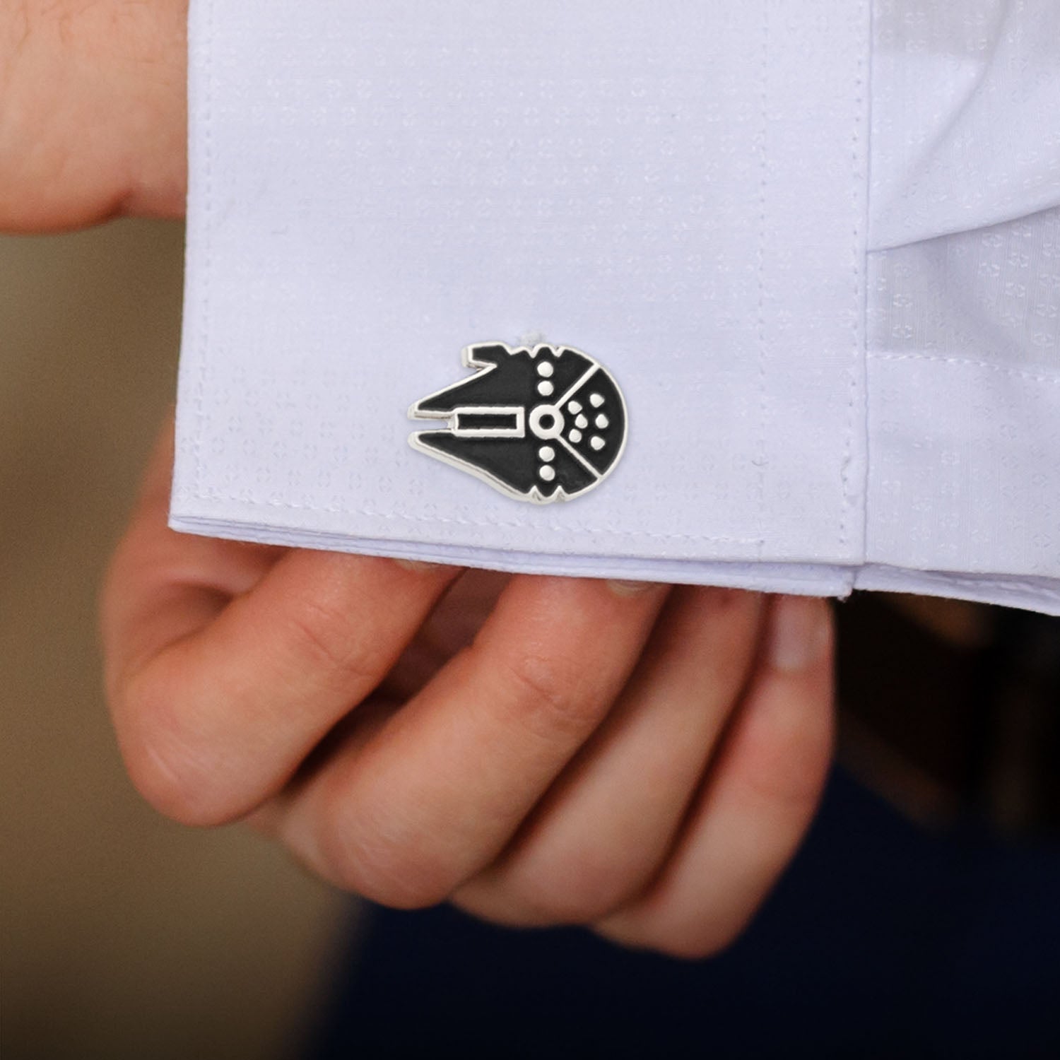  Cufflinks Millennium Falcon Silver Cufflinks - Default Title - Bonton