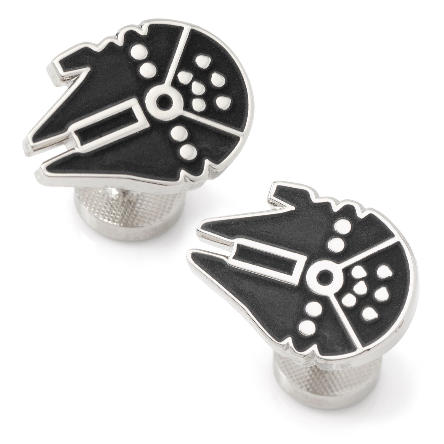  Cufflinks Millennium Falcon Silver Cufflinks - Default Title - Bonton