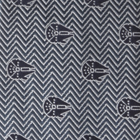 Millennium Falcon Herringbone Blue Men's Tie
