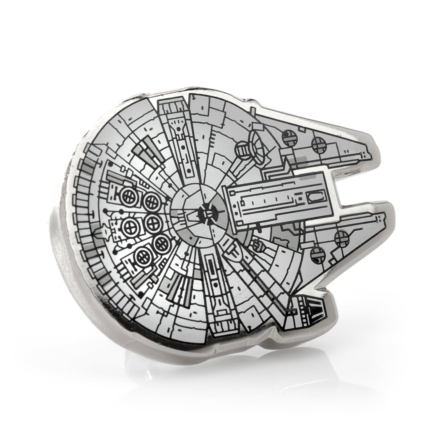  Cufflinks Millennium Falcon Blueprint Lapel Pin - Default Title - Bonton