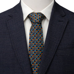 Falcon Motif Navy Blue Men's Tie