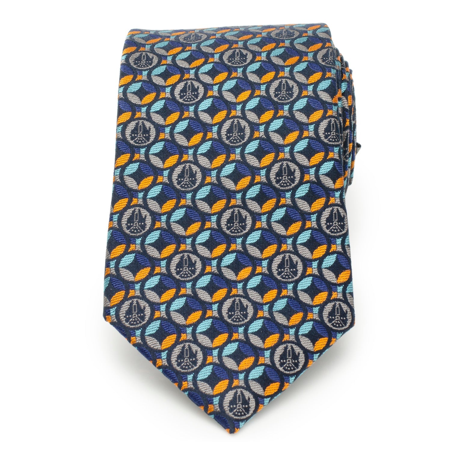  Cufflinks Falcon Motif Navy Blue Men's Tie - Default Title - Bonton