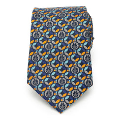 Falcon Motif Navy Blue Men's Tie